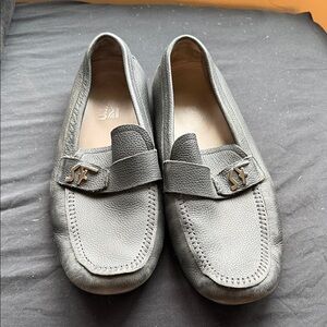 Salvatore Ferragamo Pebbled Black Loafers 11EE